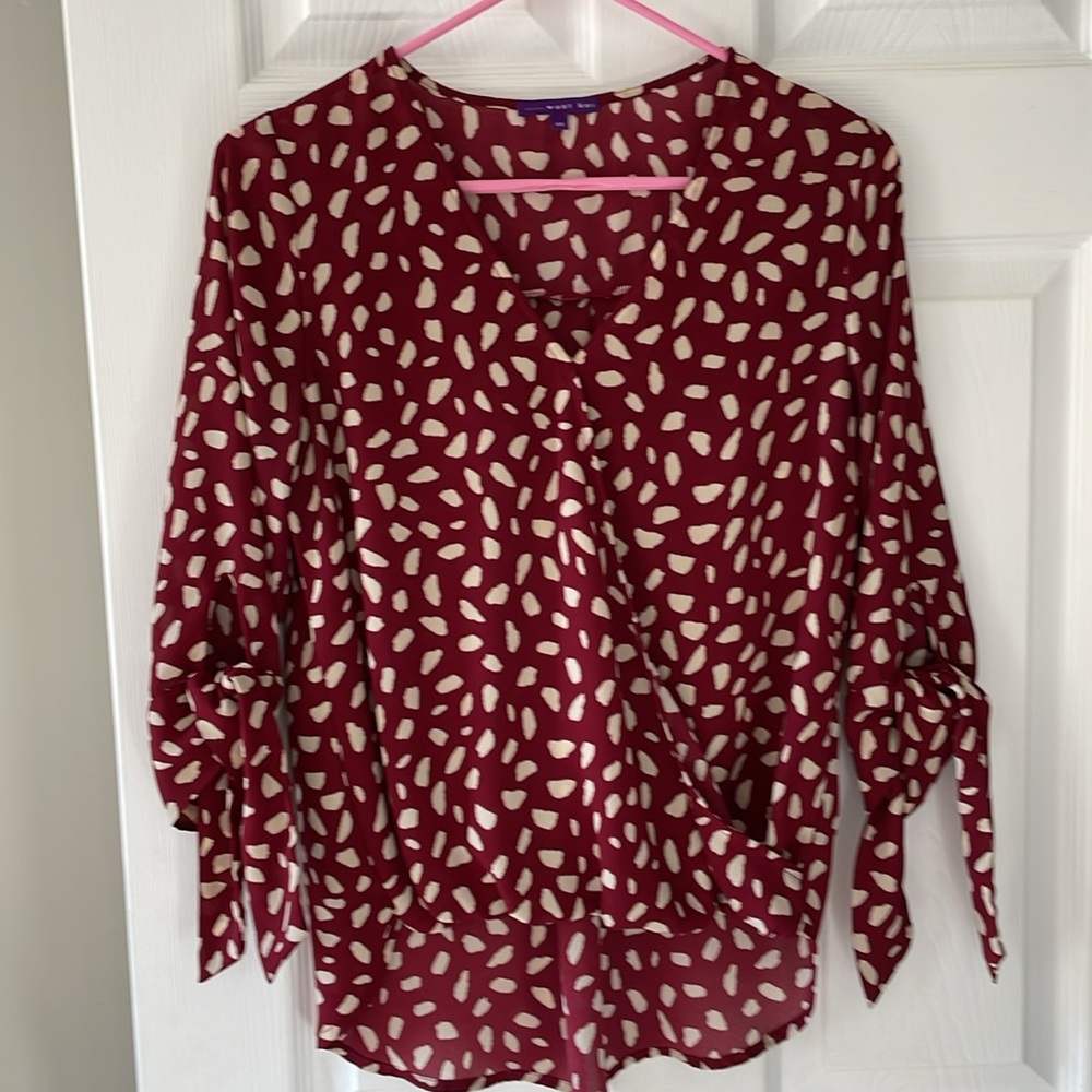 Wrap Front Pattern Blouse